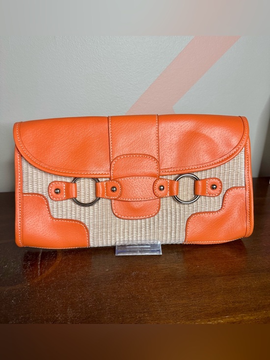 Merona Handbags - Merona Collection Orange Woven Clutch